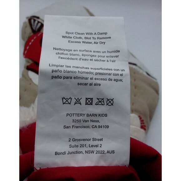 Pottery Barn Kids Hudson Woodland Bear Train Christmas Holiday Stocking Quilted - Picture 8 of 10